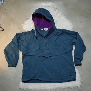 Vintage Columbia windbreaker with tortoise buttons